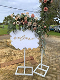 For Hire - Welcome Sign with Rustic Flower Swag (Code: HI0019)