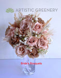 Rustic Bridal Bouquet - Rustic Pink - Anushka V | ARTISTIC GREENERY Wedding Flowers