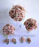 Rustic Bridal Bouquet - Rustic Pink - Anushka V | ARTISTIC GREENERY Wedding Flowers