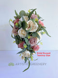 Teardrop Bouquet - Dusty Pink & Cream - Courtney C | ARTISTIC GREENERY