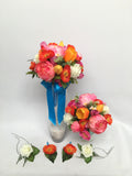 Round Bouquet - Orange Pink & White - Rebekah