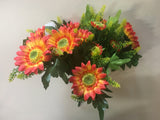 SP0079 Gerbera Daisy Bunch with Leaves 35cm 5 Colours