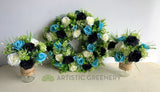 Port Adelaide Football Club Themed Floral Wreath 30cm / 40cm / 50cm (WRE003)