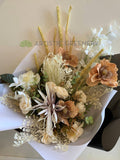 Dried Flowers Style Bouquet - Mixed Flowers - Cream & Light Brown | ARTISTIC GREENERY WA Wedding Flowers Supplier