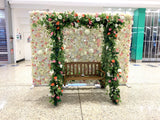 For Hire - Wooden Swing Chair with Colourful Silk Flowers (Code: HI0011)