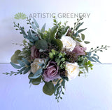 Round Bouquet -  Cream & Mauve - Kaitlin P | ARTISTIC GREENERY Wedding Flowers Perth