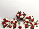 Round Bouquet - Red / Black/ White - Rachael O