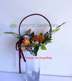 Teardrop Bouquet - Orange / Blue / Brown / Cream - Carmen H (incl Flower Girl Ring / Hoop, Floral Cake Topper etc.) | ARTISTIC GREENERY - Perth's leading silk flowers for weddings WA