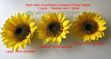 F0026 Artificial Large Sunflower Spray 130cm Yellow | ARTISTIC GREENERY