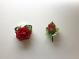 Corsage & Buttonhole - Red Rose with Greenery - CB0016 - $53/set