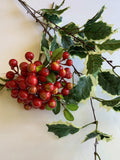 Christmas Holly Foliage 80cm (LEA0086) & Red Berries 33cm (F0165) Artificial Flowers Xmas Perth WA Australia | ARTISTIC GREENERY
