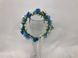 Custom-made Floral Crown - White & Blue - Mary K