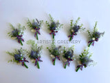 Buttonhole - Scottish Thistle & Guinea Fowl Feather Boutonniere (Product Code: BH006 Robyn) | ARTISTIC GREENERY