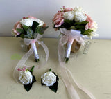 Round Bouquet - Pink & White - Linda W