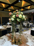 For Hire - Grand Floral Centrepiece on Gold Stand 95cm (Code: HI0030) | ARTISTIC GREENERY