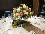 SHORT VERSION - For Hire - Grand Floral Centrepiece on Gold Stand 95cm (Code: HI0030) | ARTISTIC GREENERY