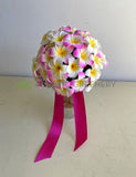 Round Bouquet - Pink & White Frangipani - Tiz