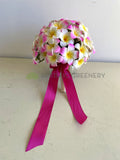 Round Bouquet - Pink & White Frangipani - Tiz
