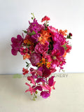 Teardrop Bouquet - Bright Pink & Orange - Brooke S | ARTISTIC GREENERY