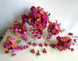 Teardrop Bouquet - Bright Pink & Orange - Brooke S | ARTISTIC GREENERY