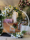 For Hire - Circular Frame / Backdrop with Silk Flower Swags (Code: HI0015)