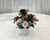 Small matching centrepieces to decorate at the reception foyer 