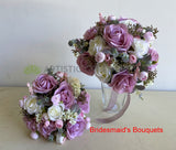 Round Bouquet - Dusty Pink & White - Amanda M (Bouquets & Cake Flowers) | ARTISTIC GREENERY