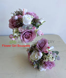 Round Bouquet - Dusty Pink & White - Amanda M (Bouquets & Cake Flowers) | ARTISTIC GREENERY