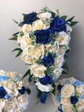 Teardrop Bouquet - Cream & Blue - Nina