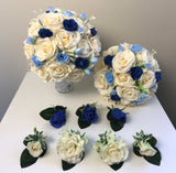 Teardrop Bouquet - Cream & Blue - Nina