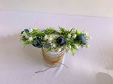 Greek Wedding Flower Crowns Stefana - Blue & White - Olene R (CROWN002) | ARTISTIC GREENERY