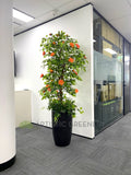 CT003 Custom-made Real Touch Branch Rose Tree 160cm Orange | ARTISTIC GREENERY