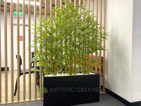 bamboo planter box indoor Artificial Bamboo Plants in Planter Box for Office