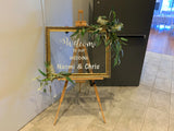 Affordable Wedding Hire Perth - Decorations for Tables / Backdrop / Welcome Sign (Naomi & Chris) | ARTISTIC GREENERY