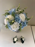 Round Bouquet - Blue & White - Tanya M