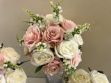 Round Bouquet -Pink & White - Mary C