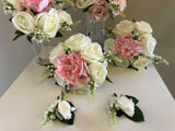 Round Bouquet -Pink & White - Mary C
