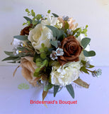Teardrop Bouquet - Cream Brown & Gold - Rachel M