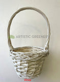 ACC0103 Flower Girl Basket 30cm Natural / White Perth Australia | ARTISTIC GREENERY