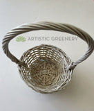 ACC0103 Flower Girl Basket 30cm Natural / White Perth Australia | ARTISTIC GREENERY