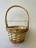 ACC0103 Flower Girl Basket 30cm Natural / White Perth Australia | ARTISTIC GREENERY
