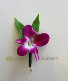 Artificial Flower Corsage & Buttonhole - Singapore Orchid - $53/set CB0038 | ARTISTIC GREENERY School Ball Perth Australia Custom-made Cheap buttonholes 