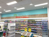 Optimal Pharmacy (Midland WA) - Hanging Artificial Greenery for Built-in Selves | ARTISTIC GREENERY