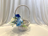 Flower Girl Basket -White & Blue - Michelle S | ARTISTIC GREENERY