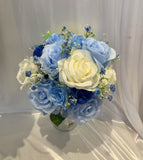 Teardrop Bouquet  - White & Blue - Michelle S | ARTISTIC GREENERY