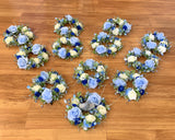 Wedding table centrepiece  - White & Blue - Michelle S | ARTISTIC GREENERY