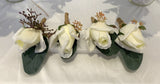 Round Bouquet - Maroon White & Native Flowers - Olivia S