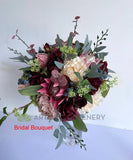 Round Bouquet - Burgundy / Cream / Pink - Rebecca R