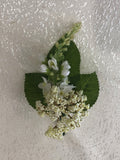 Buttonhole - White Rose with Snapdragon - Katie