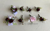 Silk Flower Teardrop Bouquet - Burgundy & Pink - Lauren F | ARTISTIC GREENERY